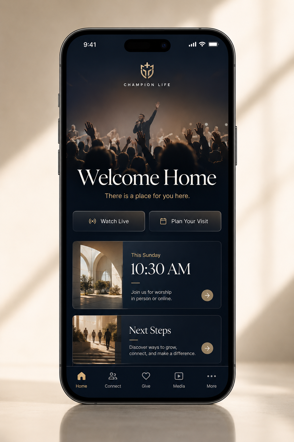 Premium custom church / ministry app concept