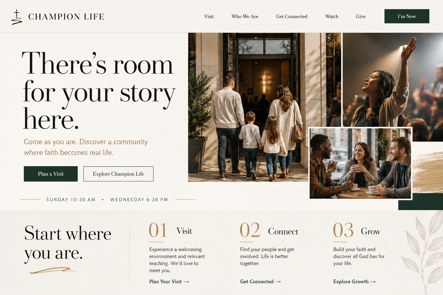 Custom church / ministry website concept