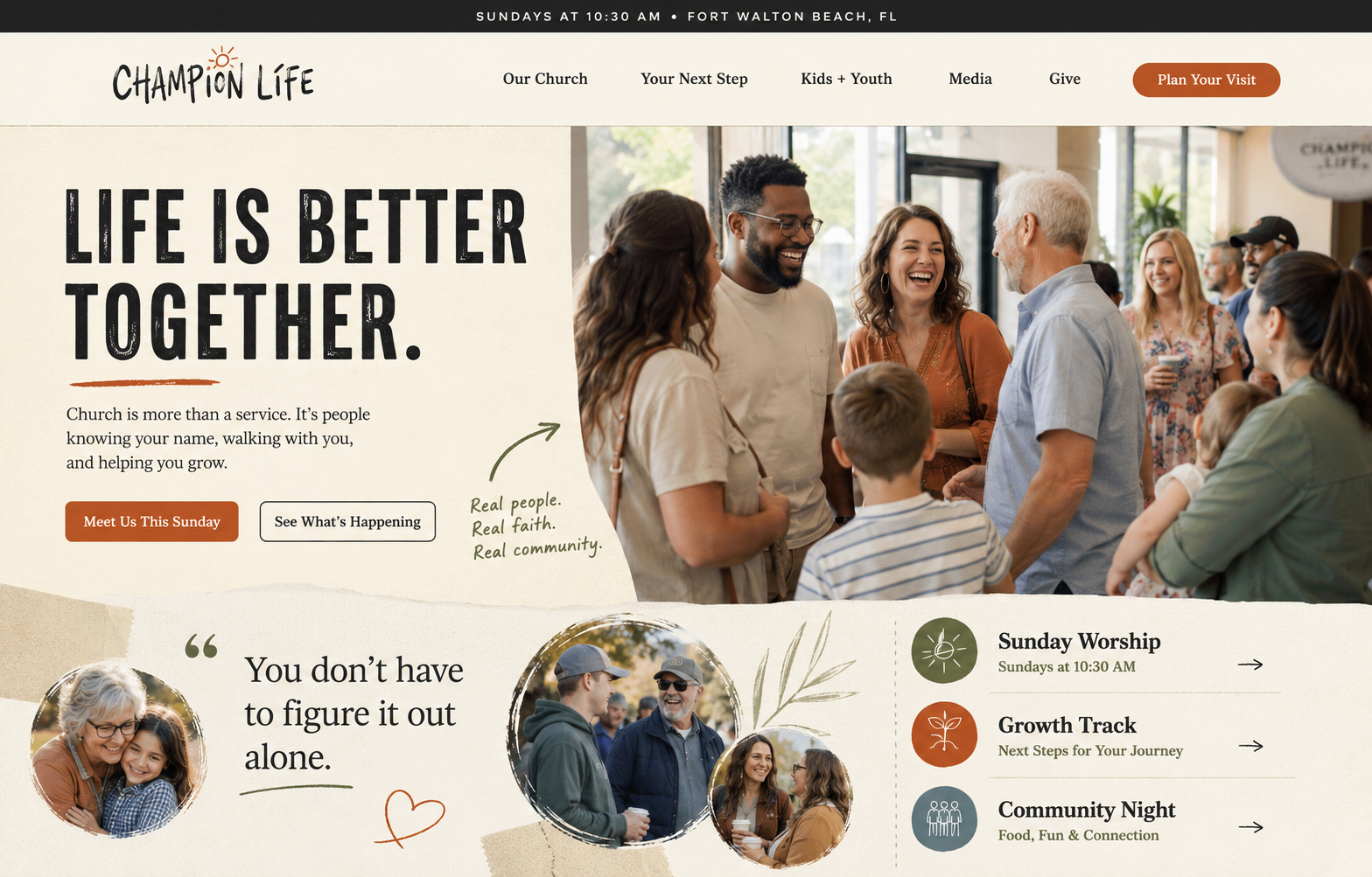 Custom church / ministry website concept