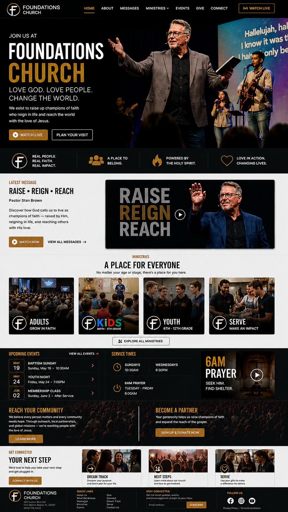 Full Foundations Church homepage concept